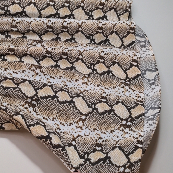 Anthropologie Maeve Juno Snakeskin Print Dress Brown White Tan Size XSmall - Picture 7 of 12